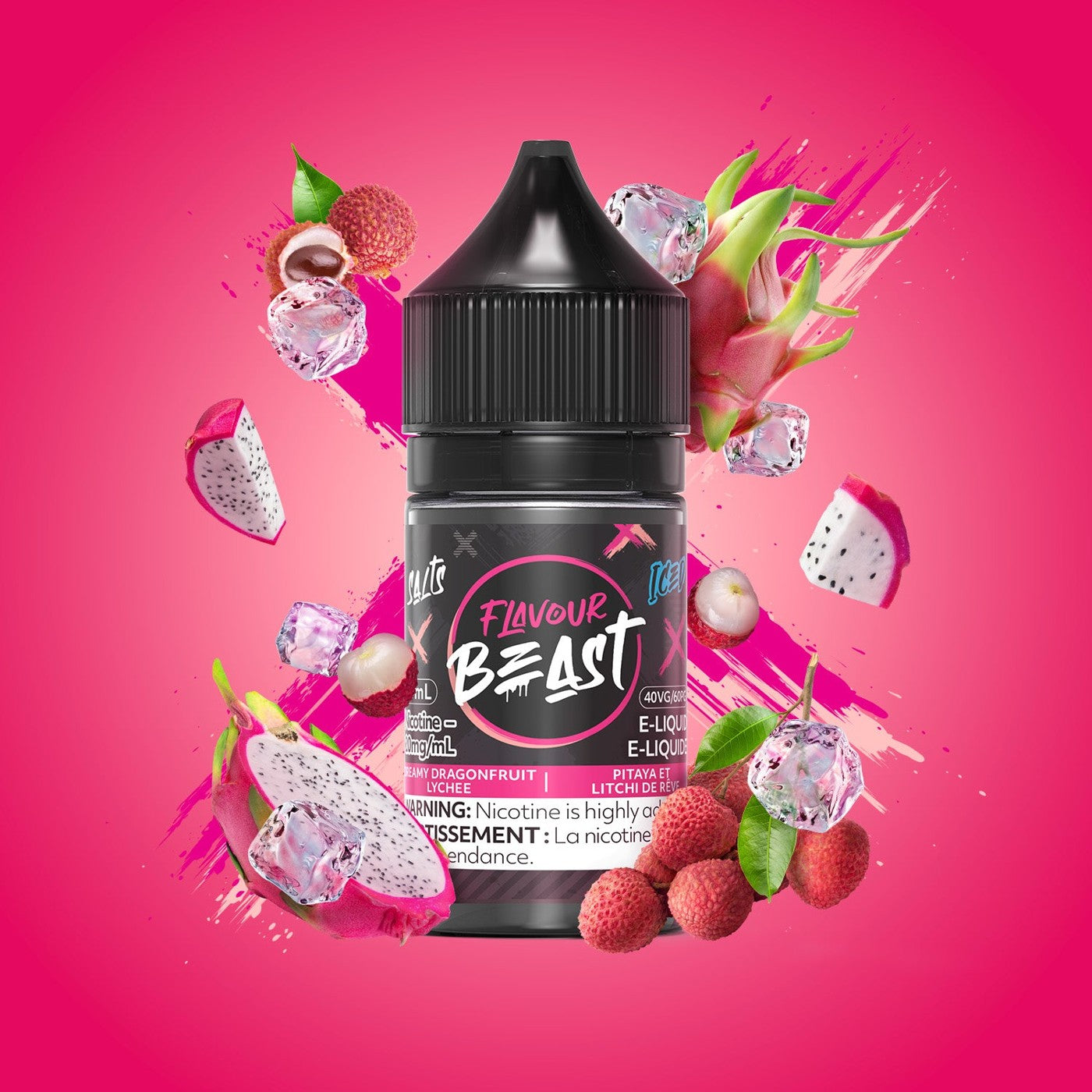 DREAMY DRAGONFRUIT LYCHEE ICED FLAVOUR BEAST 30mL salt nic e-liquid