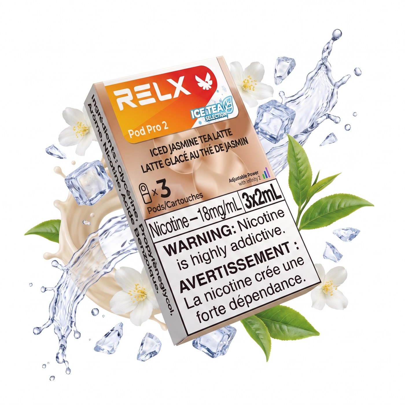 relx pro 2 pods ICED JASMINE TEA LATTE POD PACK – Tap2Vape Size:Matcha Fog Light Replacement Geek Bar Pulse X