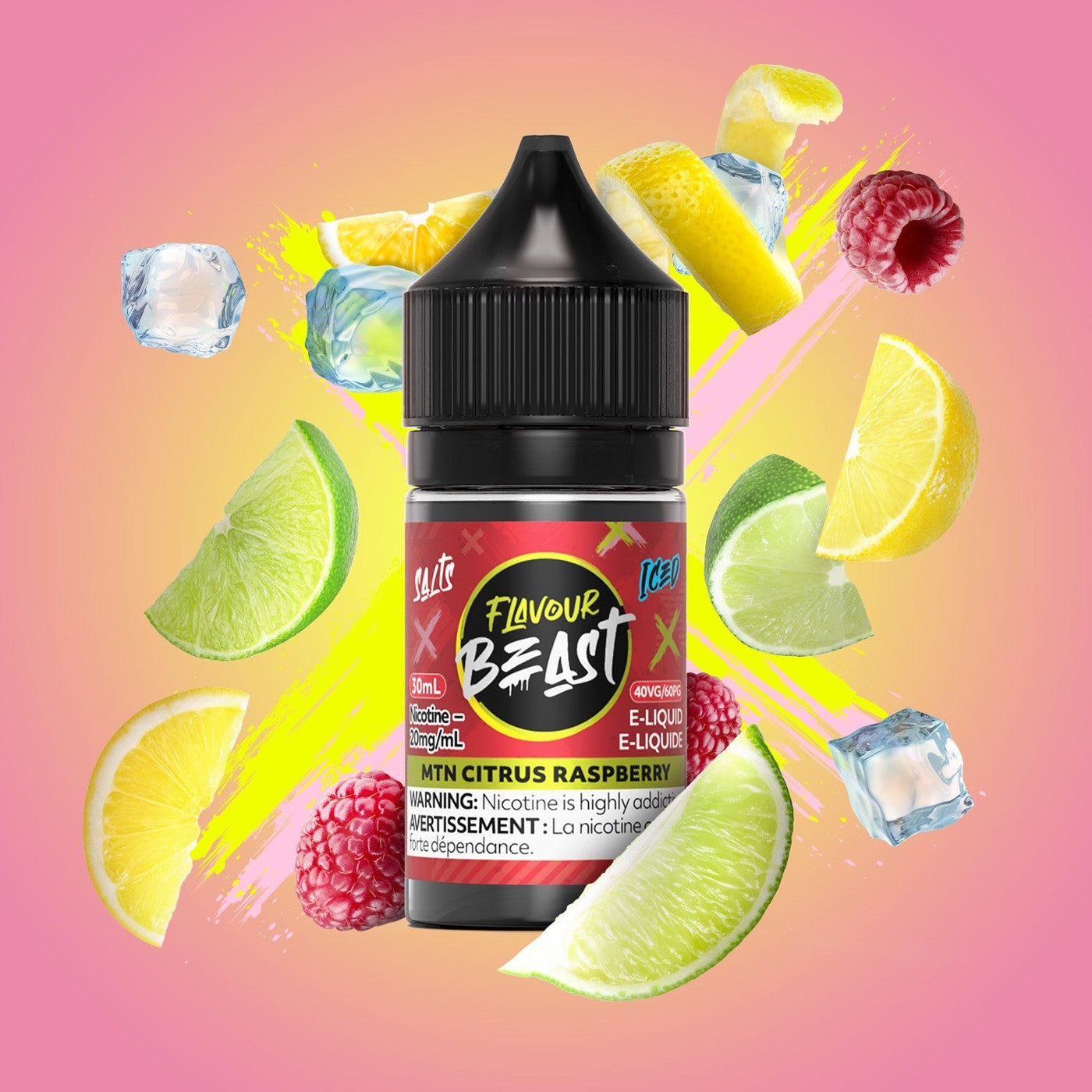 MTN CITRUS RASPBERRY ICED FLAVOUR BEAST 30mL salt nic e-liquid