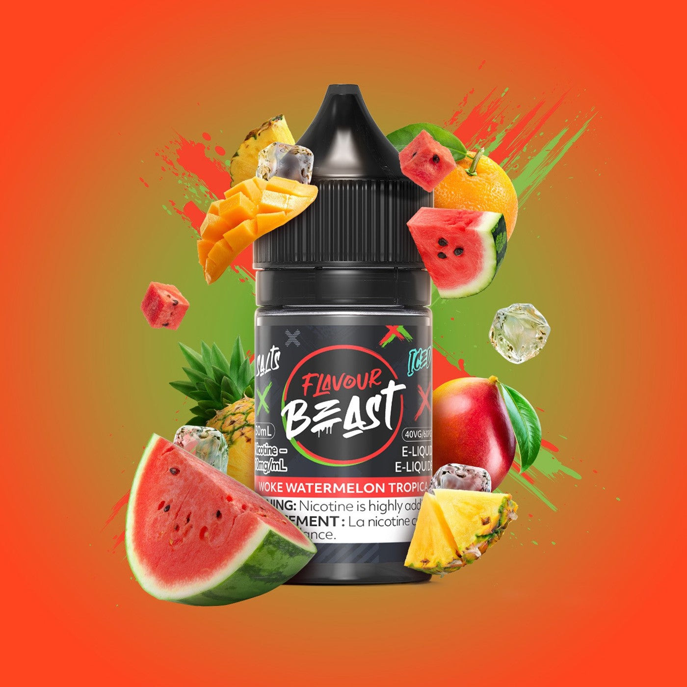 WOKE WATERMELON TROPICA FLAVOUR BEAST 30mL salt nic e-liquid