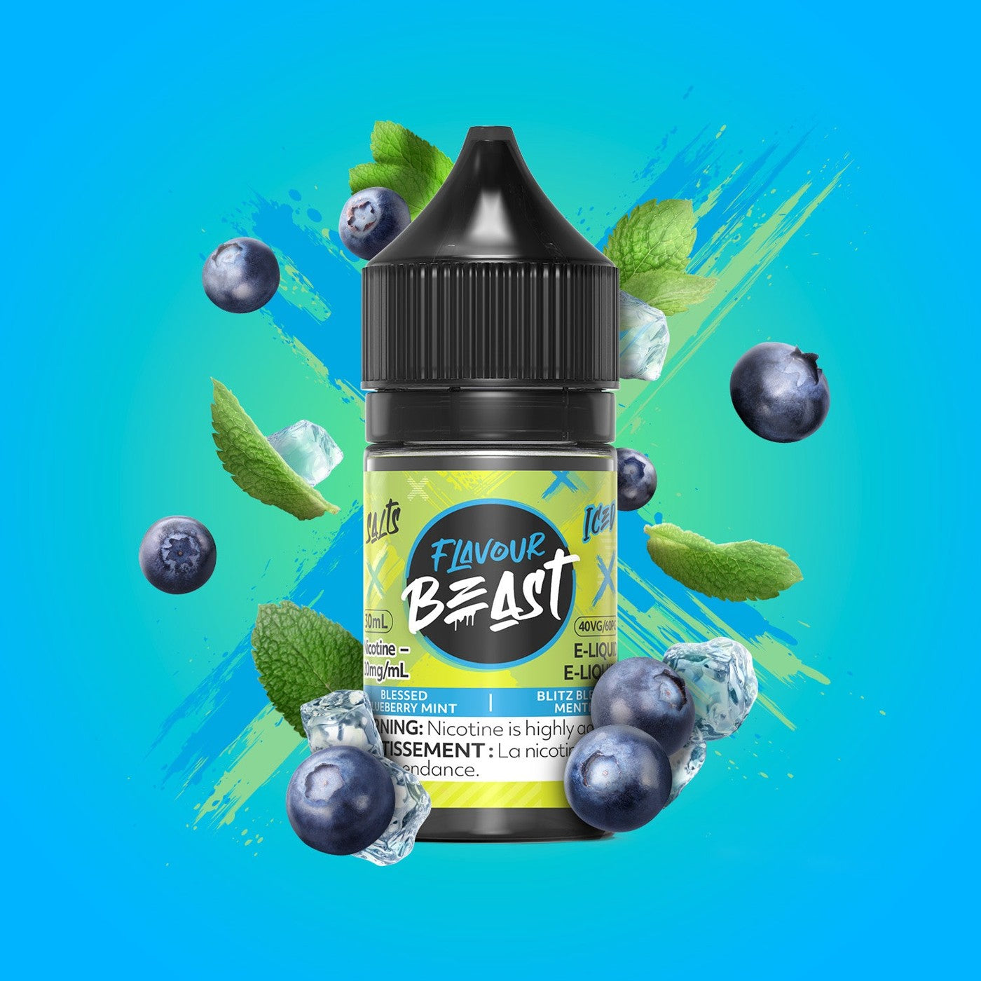 BLESSED BLUEBERRY MINT ICED FLAVOUR BEAST 30mL salt nic e-liquid