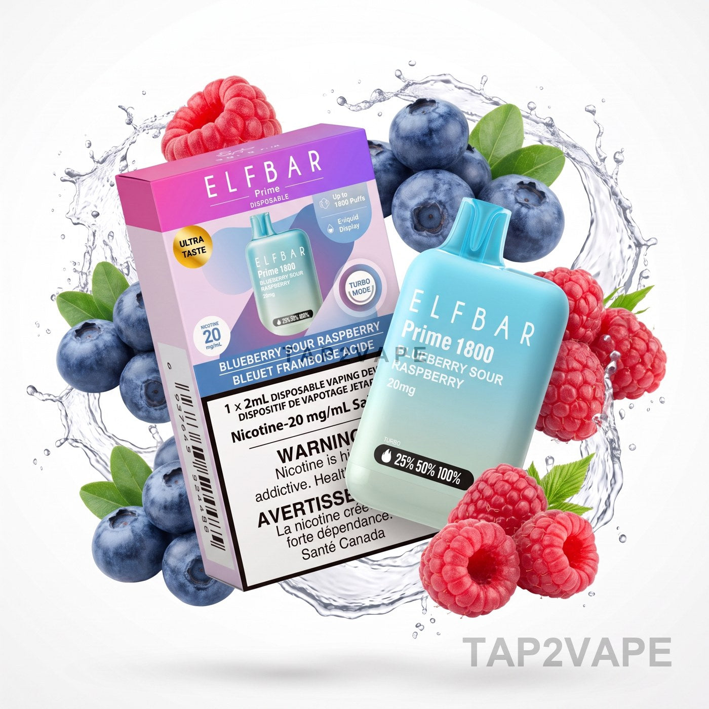 BLUEBERRY SOUR RASPBERRY ELF BAR PRIME 1800