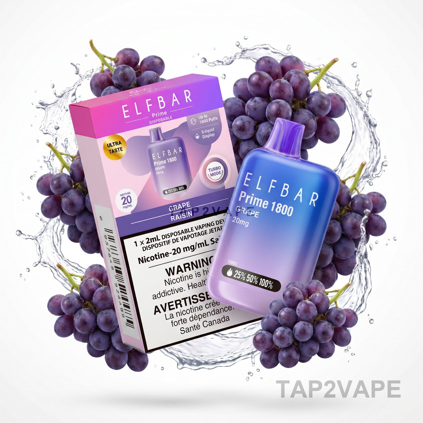 GRAPE ELF BAR PRIME 1800