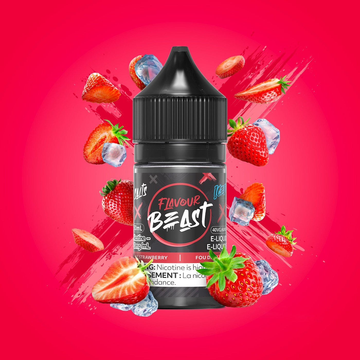 SIC STRAWBERRY ICED FLAVOUR BEAST 30mL salt nic e-liquid
